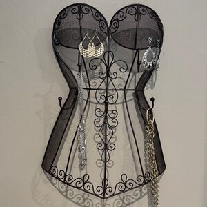 Bronze Wire Corset Jewelry WALL Hanger Organizer